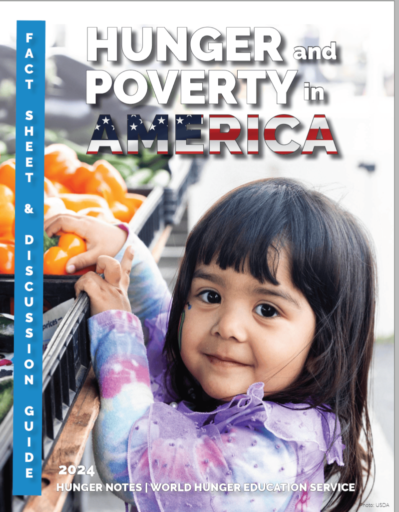 Cover of fact sheet for hunger and poverty in America